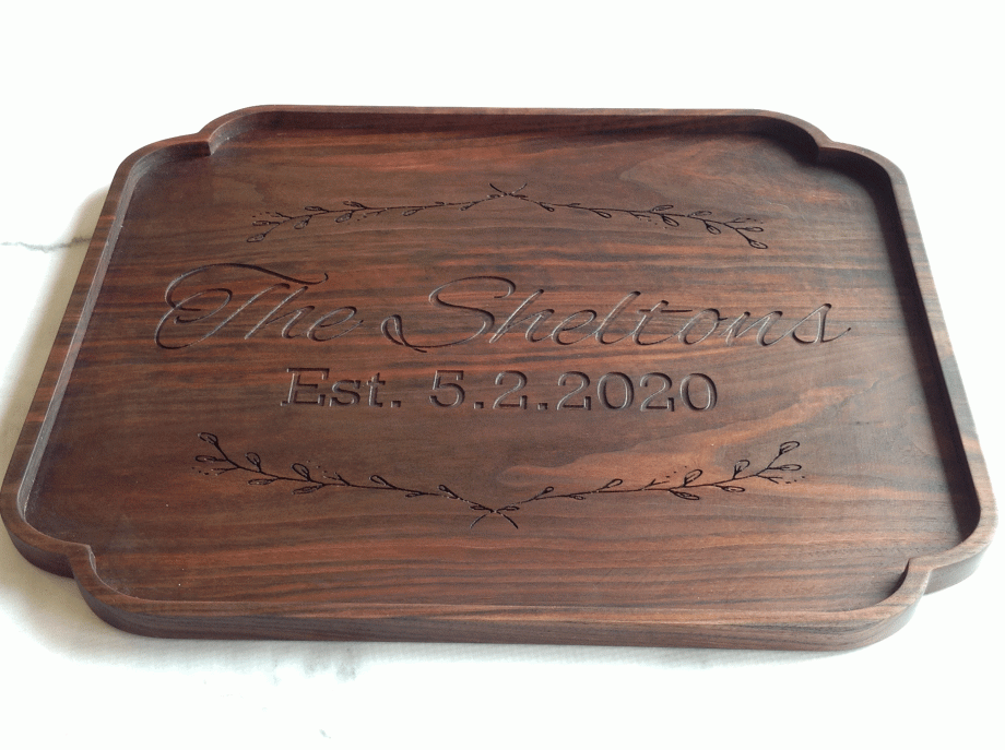 Wood Tray - Walnut Charcuterie board tray handcrafted Michael's Woodcraft South Carolina